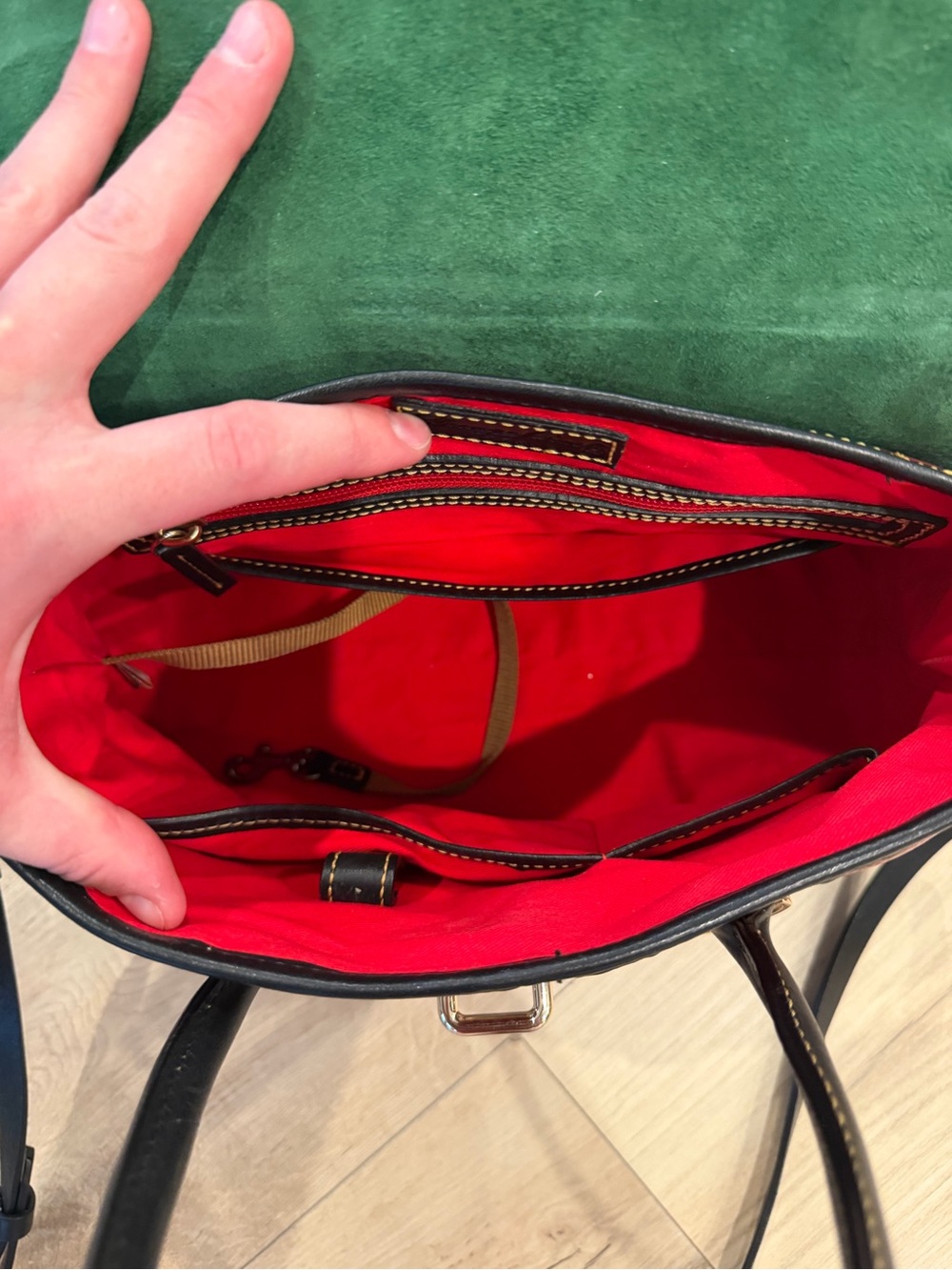Dooney & Bourke Red Pebble Grain Elisa Satchel - Picture 6 of 9